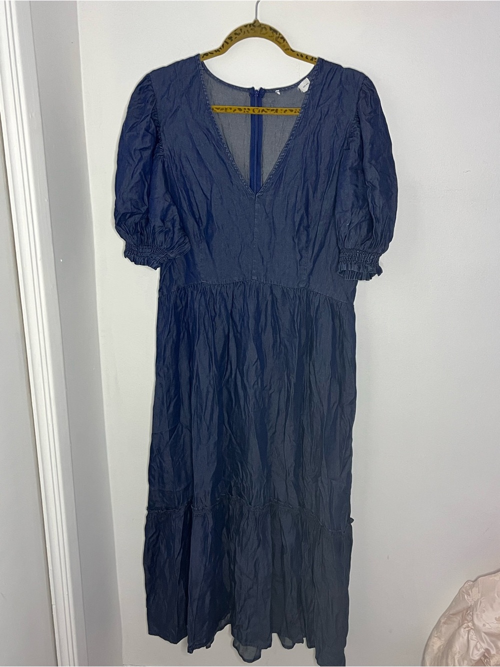 Petal & Pup Steele Puff Sleeve Midi Dress in Dark Denim Size XL - Picture 6 of 10